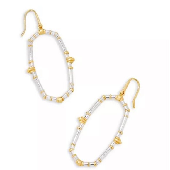 NWT - Kendra Scott Essie Mixed Metal Open Frame Earrings - Picture 3 of 6